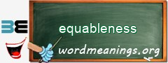 WordMeaning blackboard for equableness